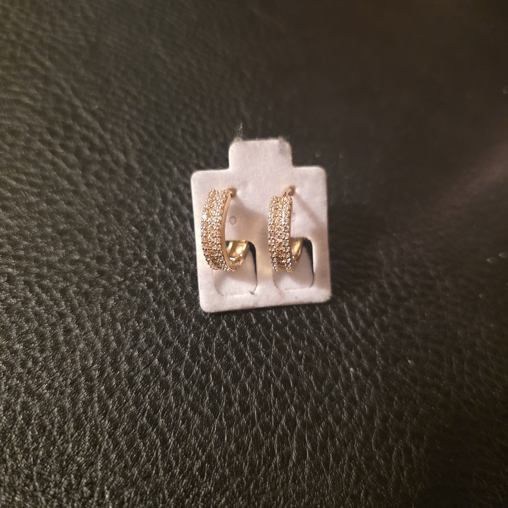 Sparkling Gold-Tone Hoop Earrings